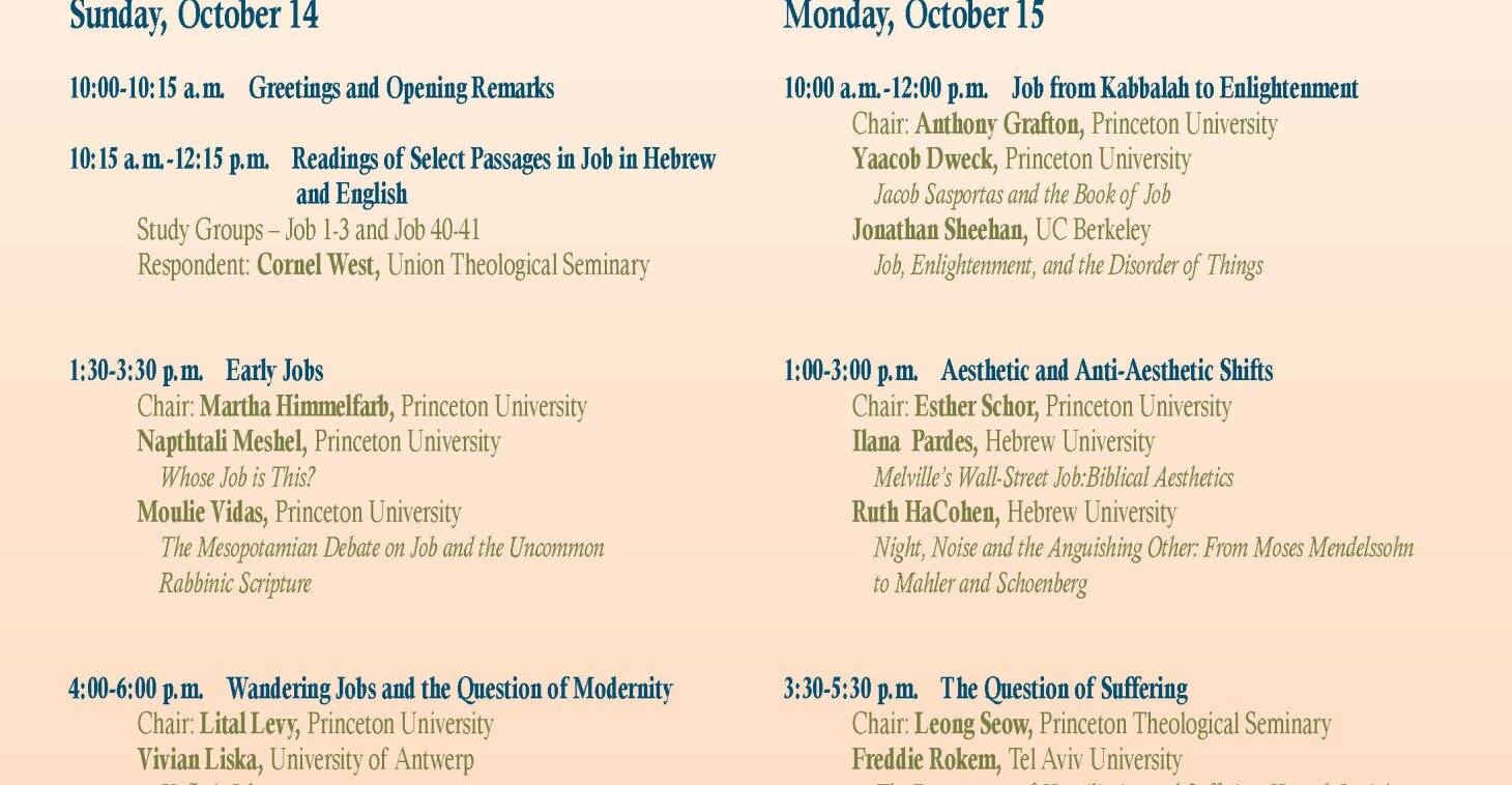 Conference on "The Book of Job", Princeton, October 2012